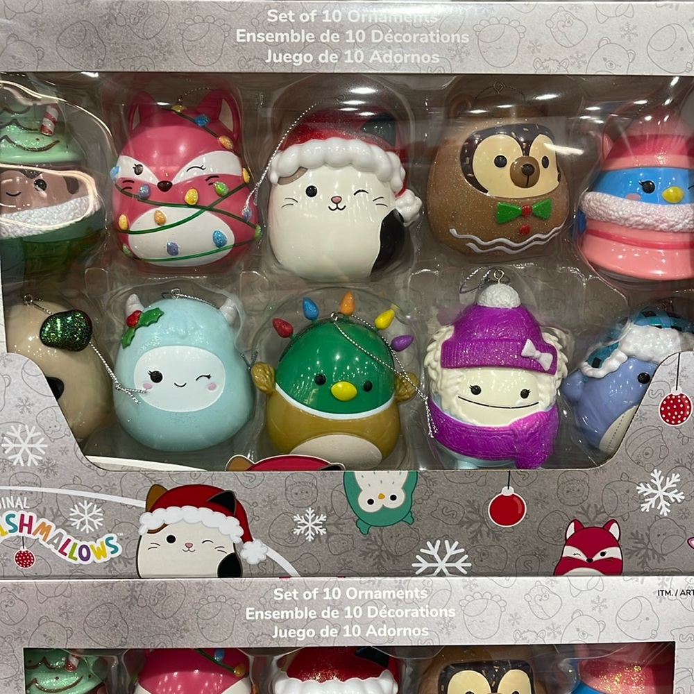 Squishmallow Ornaments, Set of 10, Kurt Adler, Christmas Holiday Gifts